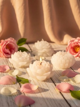 4_lu_ikandinav_tarzi_gul_motifli_yuzen_mum_set_-_dekoratif_el_yapimi